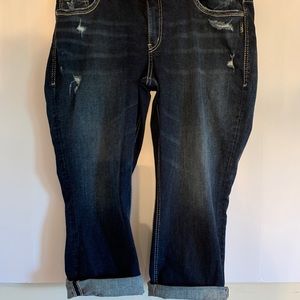 Silver suki denim capris